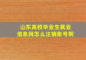 山东高校毕业生就业信息网怎么注销账号啊