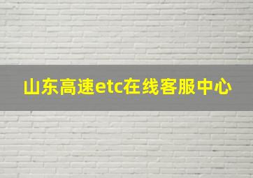 山东高速etc在线客服中心