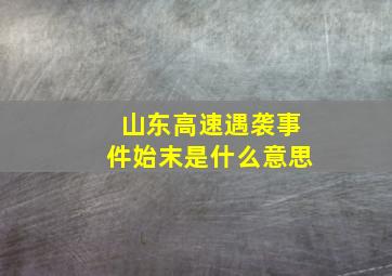 山东高速遇袭事件始末是什么意思