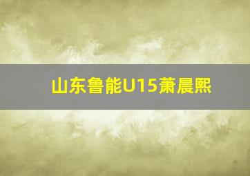 山东鲁能U15萧晨熙