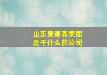 山东麦德森集团是干什么的公司