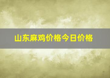 山东麻鸡价格今日价格