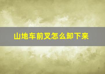 山地车前叉怎么卸下来