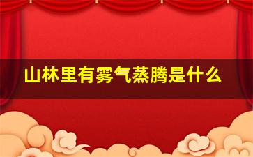 山林里有雾气蒸腾是什么