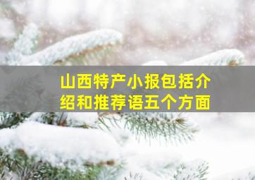 山西特产小报包括介绍和推荐语五个方面