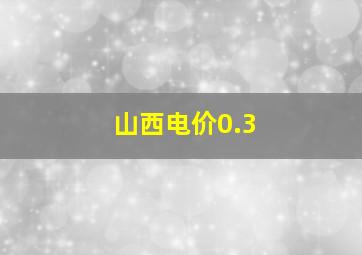 山西电价0.3