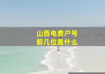 山西电费户号前几位是什么