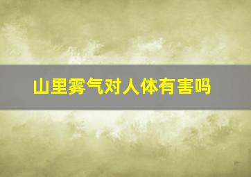 山里雾气对人体有害吗