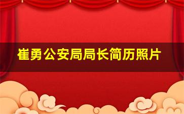 崔勇公安局局长简历照片