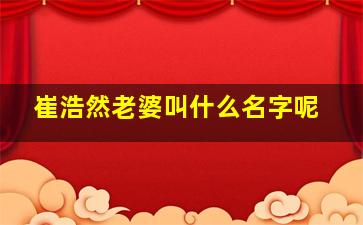 崔浩然老婆叫什么名字呢