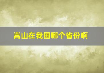 嵩山在我国哪个省份啊