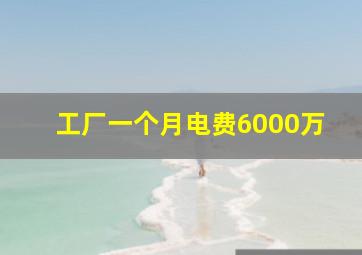 工厂一个月电费6000万