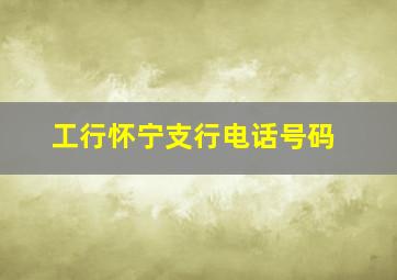 工行怀宁支行电话号码