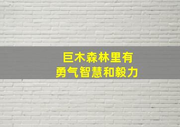 巨木森林里有勇气智慧和毅力