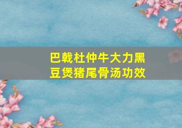 巴戟杜仲牛大力黑豆煲猪尾骨汤功效