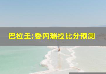 巴拉圭:委内瑞拉比分预测