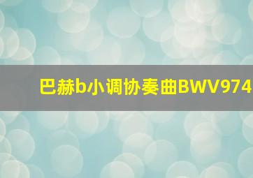 巴赫b小调协奏曲BWV974