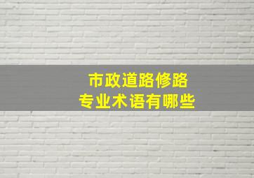 市政道路修路专业术语有哪些