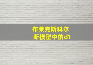 布莱克斯科尔斯模型中的d1