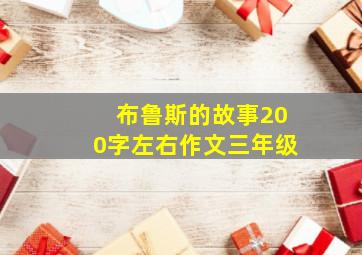 布鲁斯的故事200字左右作文三年级