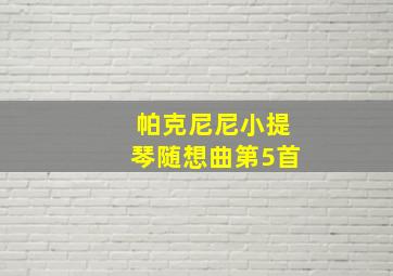 帕克尼尼小提琴随想曲第5首