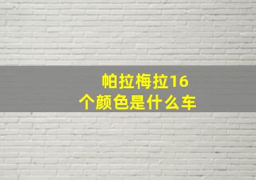 帕拉梅拉16个颜色是什么车