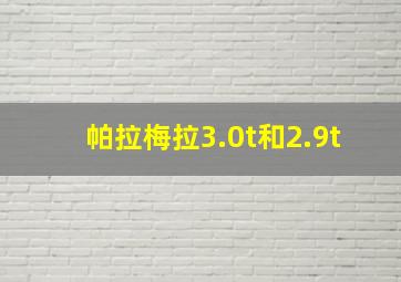 帕拉梅拉3.0t和2.9t