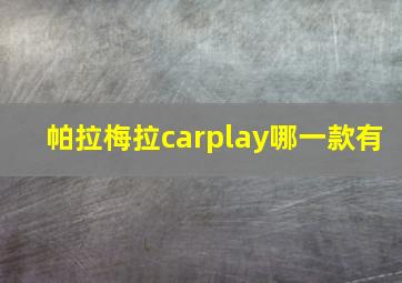 帕拉梅拉carplay哪一款有