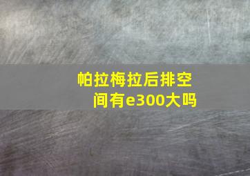 帕拉梅拉后排空间有e300大吗