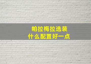 帕拉梅拉选装什么配置好一点