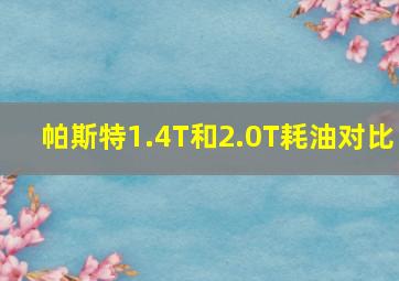 帕斯特1.4T和2.0T耗油对比