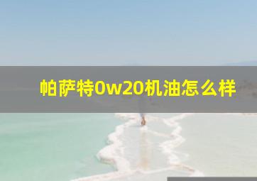 帕萨特0w20机油怎么样