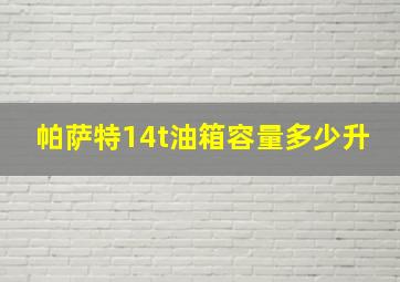 帕萨特14t油箱容量多少升