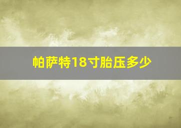 帕萨特18寸胎压多少