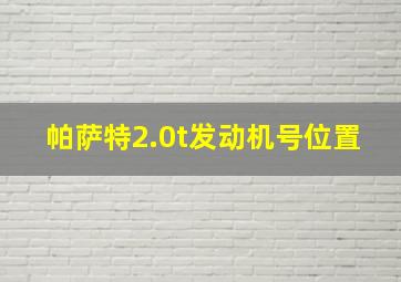 帕萨特2.0t发动机号位置