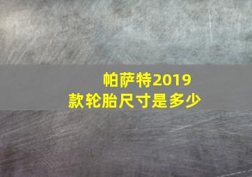 帕萨特2019款轮胎尺寸是多少