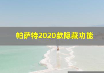 帕萨特2020款隐藏功能