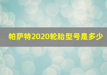 帕萨特2020轮胎型号是多少