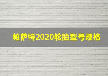 帕萨特2020轮胎型号规格