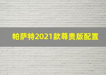 帕萨特2021款尊贵版配置