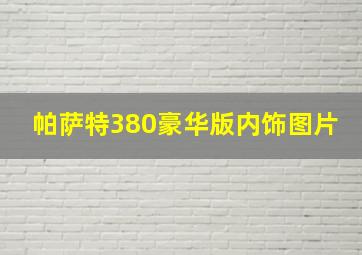 帕萨特380豪华版内饰图片