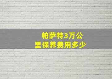 帕萨特3万公里保养费用多少