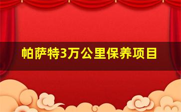 帕萨特3万公里保养项目