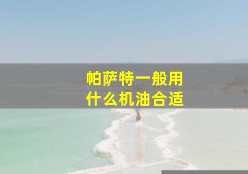 帕萨特一般用什么机油合适