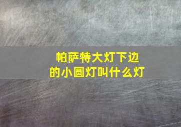 帕萨特大灯下边的小圆灯叫什么灯