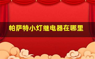 帕萨特小灯继电器在哪里