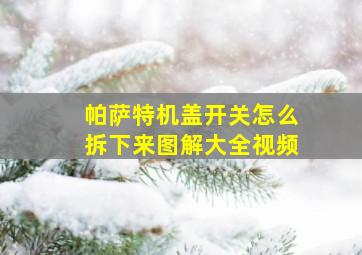 帕萨特机盖开关怎么拆下来图解大全视频