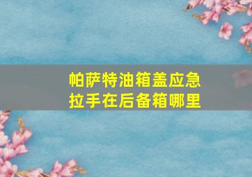 帕萨特油箱盖应急拉手在后备箱哪里