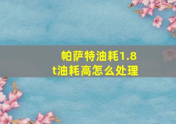 帕萨特油耗1.8t油耗高怎么处理