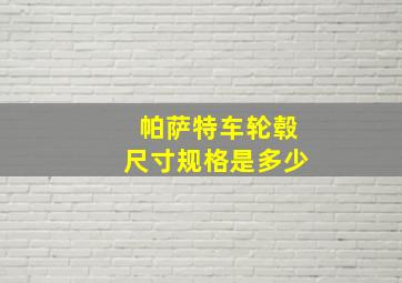 帕萨特车轮毂尺寸规格是多少